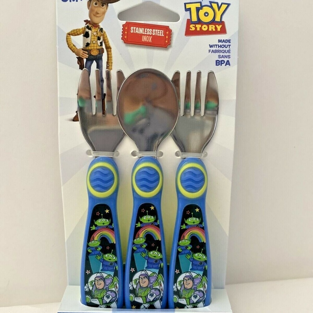 Disney Pixar Toy Story Stainless Steel Utensil Set Forks & Spoon 9m+